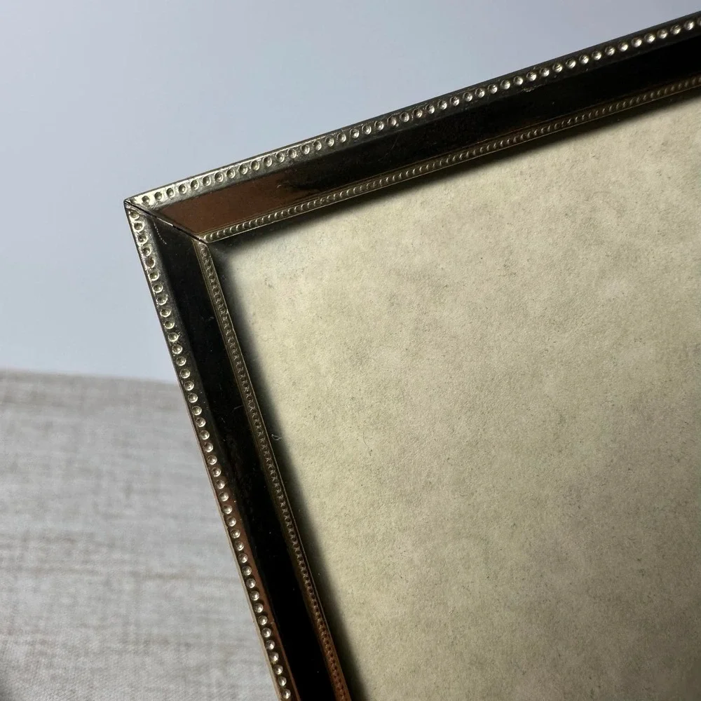 Vintage Metal Picture Frames Set of 3 | 5x7 Brass Tone Easel Frames | 1970s